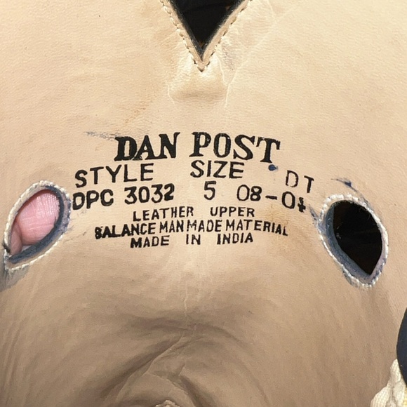 DAN POST Navy Blue Cowboy Boots Upper Leather Western Men or Women - Picture 6 of 6